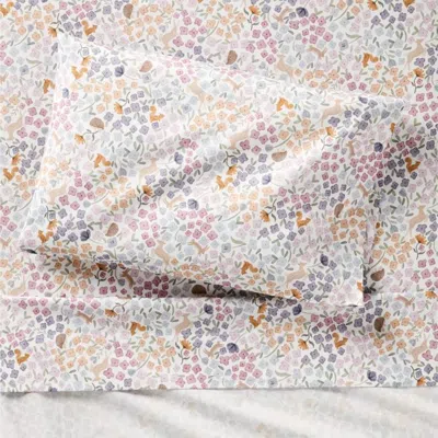 Crate & Barrel Stay Cool Wonderland Prairie 100% Organic Cotton Toddler Sheet Set In Multi