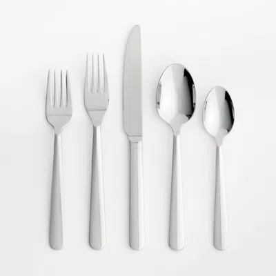 Crate & Barrel Strand Mirror 5-piece Flatware Place Setting In Silver