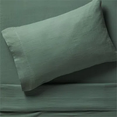 Crate & Barrel Supersoft Green 100% Organic Cotton Gauze Kids Twin Sheet Set