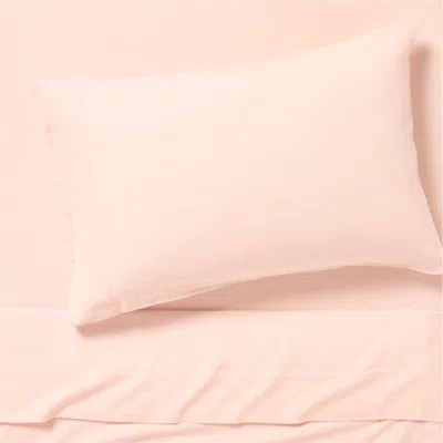 Crate & Barrel Supersoft Pink 100% Organic Cotton Gauze Kids Twin Sheet Set