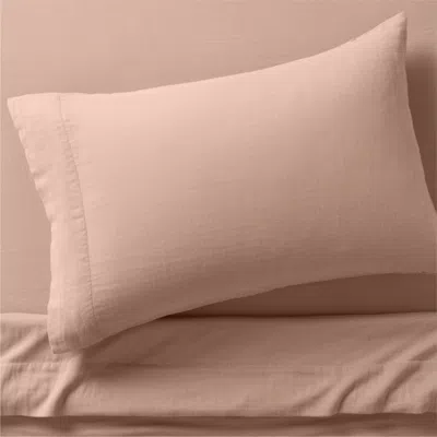 Crate & Barrel Supersoft Violet Rose 100% Organic Cotton Gauze Kids Twin Sheet Set In Pink