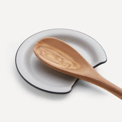 Crate & Barrel Thero Matte White Spoon Rest In Brown