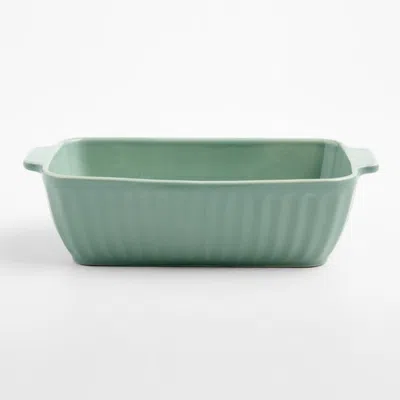 Crate & Barrel Tonal Green Fluted Ceramic 1-lb. Loaf Baking Dish