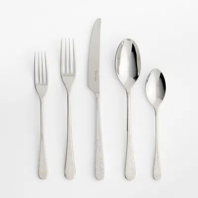 Crate & Barrel Tour Texture 5-piece Place Setting In Silver