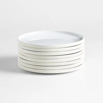 Crate & Barrel Tour White Porcelain Salad Plates, Set Of 8