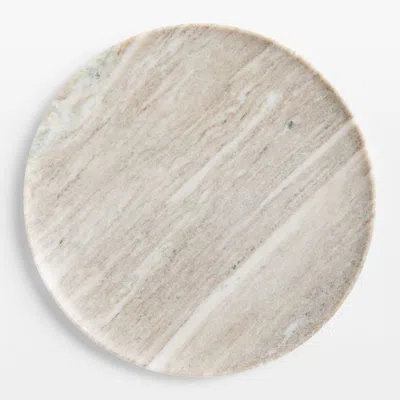 Crate & Barrel Tuscan Kitchen 13" Marble Platter In Brown