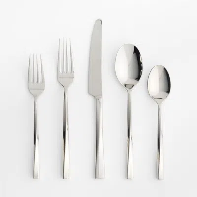 Crate & Barrel Twist Mirror 20-piece Flatware Set In Silver