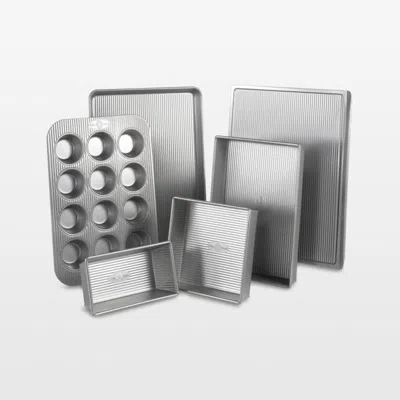 Crate & Barrel Usa Pan 6-piece Bakeware Set In Silver