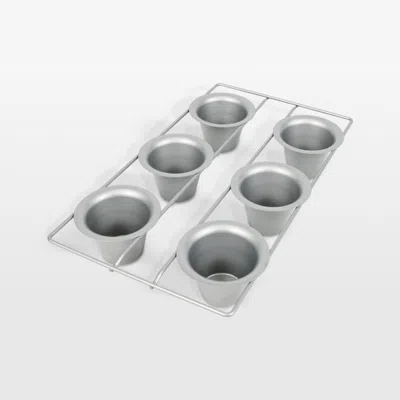 Crate & Barrel Usa Pan 6-well Popover Pan In Silver