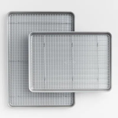 Crate & Barrel Usa Pan Baking Sheet And Cooling Rack Starter Set In Gray