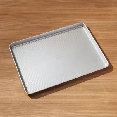 Crate & Barrel Usa Pan Pro Line Nonstick Extra Large Cookie Sheet In Silver