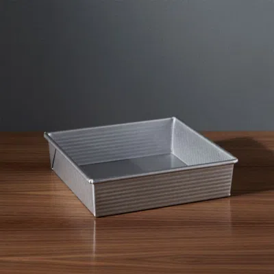 Crate & Barrel Usa Pan Pro Line Nonstick Square Cake Pan In Gray