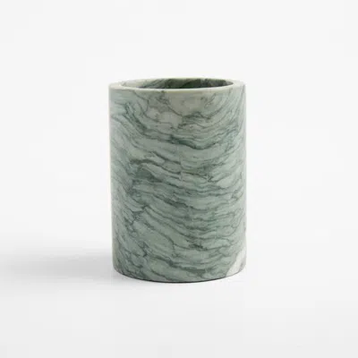 Crate & Barrel Verde Green Marble Tumbler In Multi