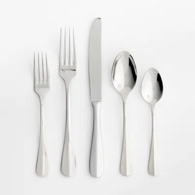 Crate & Barrel Voletta Mirror 20-piece Flatware Set In Silver