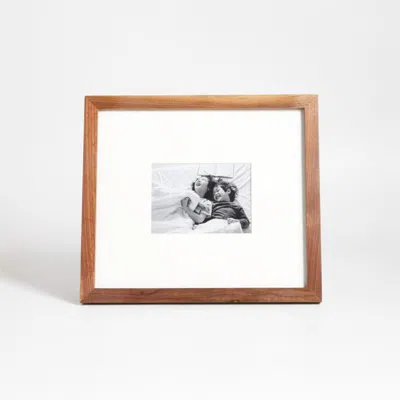 Crate & Barrel Walnut Wood 5x7 Picture Frame In Multi