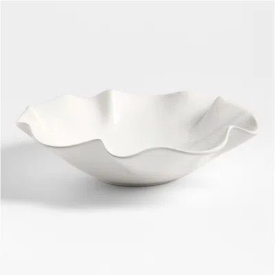 Crate & Barrel White Ruffle 15" Large Bowl