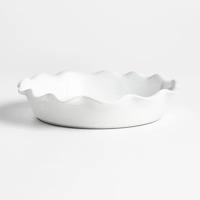 Crate & Barrel White Ruffle Pie Dish