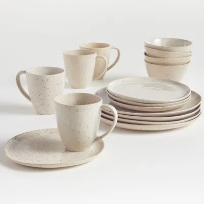 Crate & Barrel Wilder 16-piece Dinnerware Set In Neutral