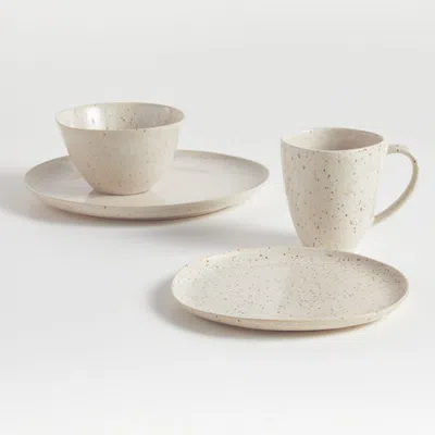 Crate & Barrel Wilder 4-piece Place Setting In White