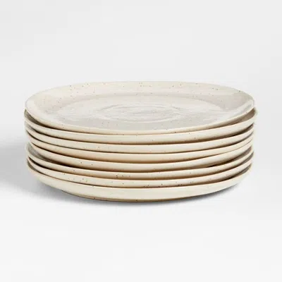 Crate & Barrel Wilder Dinner Plates, Set Of 8 In Neutral