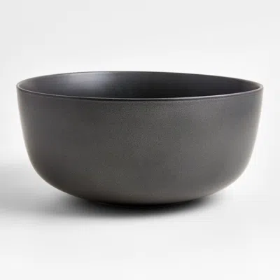Crate & Barrel Wren Dark Grey Matte Stoneware Serving Bowl In Gray