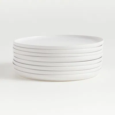 Crate & Barrel Wren Matte White Dinner Plates, Set Of 8