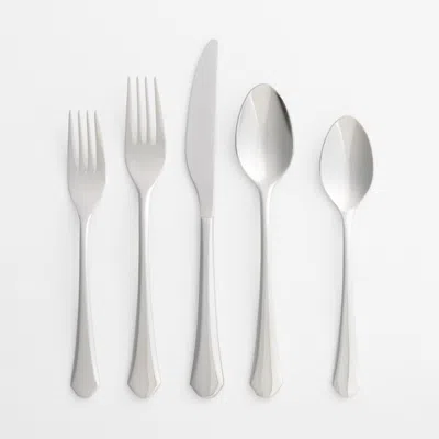 Crate & Barrel York Mirror 20-piece Flatware Set In Silver