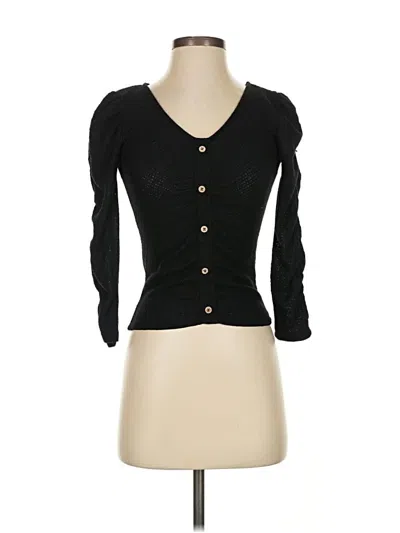 Pre-owned Crave Fame By Almost Famous 3/4 Sleeve Top Black Sweetheart Neckline Tops