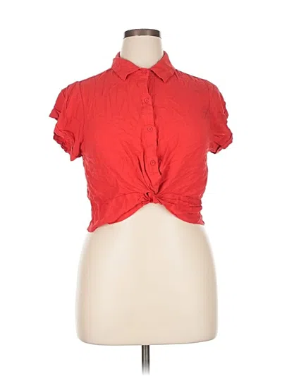 Pre-owned Crave Fame By Almost Famous Short Sleeve Polo Shirt In Red