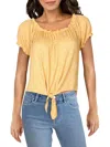 Crave Fame Juniors Womens Off-the-shoulder Heathered Top In Yellow