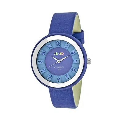 Crayo Celebration Blue Dial Blue Leather Watch Cracr3406