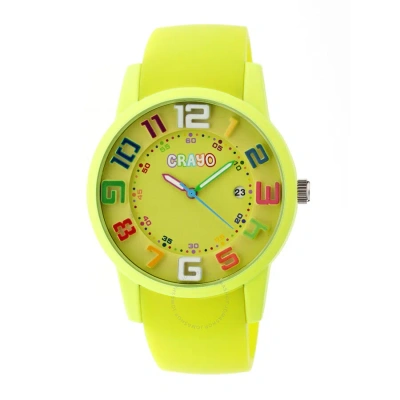 Crayo Festival Lime Dial Lime Silicone Unisex Watch Cr2002 In Yellow