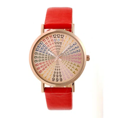 Crayo Fortune Rose Dial Red Leatherette Watch Cracr4305 In Pink/red/rose Gold Tone/gold Tone