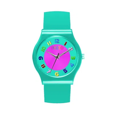 Crayo Jubilee Teal Dial Teal Leatherette Watch Cracr4605 In Pink/blue