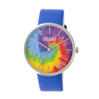 Crayo Swirl Tie Dye Dial Blue Leatherette Watch Cracr4202