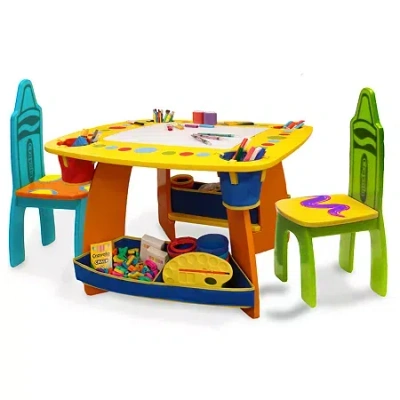 Crayola Grow 'n Up Wooden Kids Table And Chair Set 9-pc. Easel In Multi