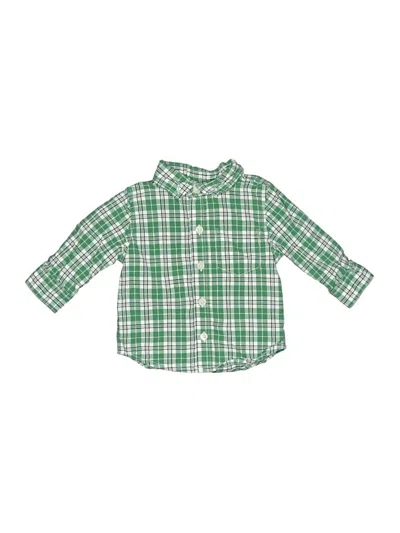 Pre-owned Crazy 8 Babies' Long Sleeve Button Down Shirt In Green