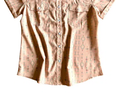 Crazy Consuela Women's Las Cruces Pearl Snap Shirt In Tan In Multi
