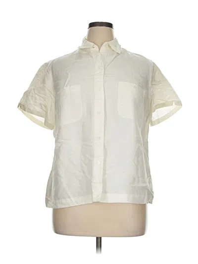 Pre-owned Crazy Horse By Liz Claiborne Short Sleeve Blouse In White