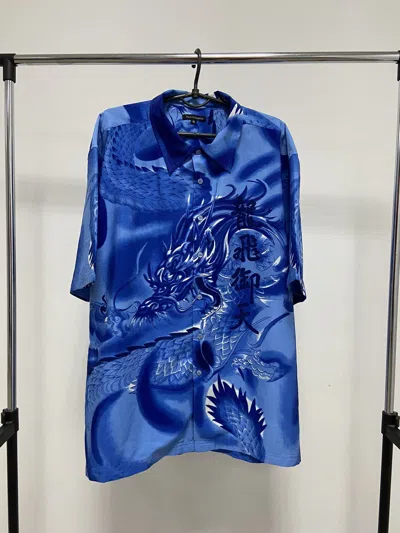 Pre-owned Crazy Shirts X Vintage Dragon Japanese Shirts Vintage All Over Print Big Logo In Blue