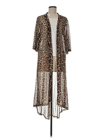 Pre-owned Crazy Train Kimono In Brown