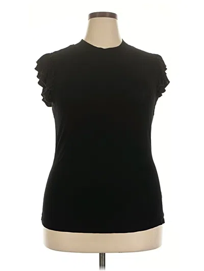 Pre-owned Crazy Train Sleeveless Top Black Mock Neckline Tops