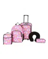 Crckt Kids 5 Piece Luggage Set In Rainbow Cloud