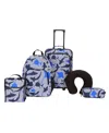 Crckt Kids 5 Piece Luggage Set In Wavy Shark