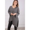 CREA CONCEPT SILVER GREY KNIT TUNIC WITH POCKET