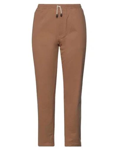 Cream Woman Pants Brown Size M Cotton