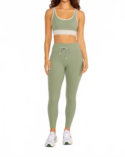 Cream Yoga Aria 7/8 Length Leggings In Jade In Green