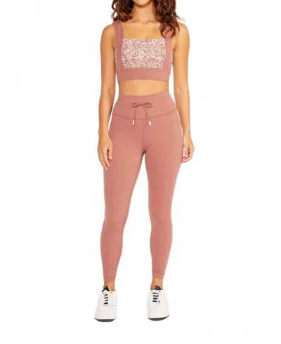 Cream Yoga Aria 7/8 Length Leggings In Rosewood In Pink