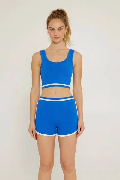 Cream Yoga Bea High Rise Shorts In Sapphire Blue