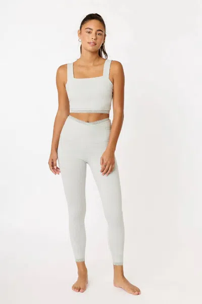 Cream Yoga Lena Overlap Waistband Leggings In Snow In White